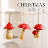 Christmas Mushroom Hanging Decorations Resin Farmhouse Style Holiday Ornaments For Celebration