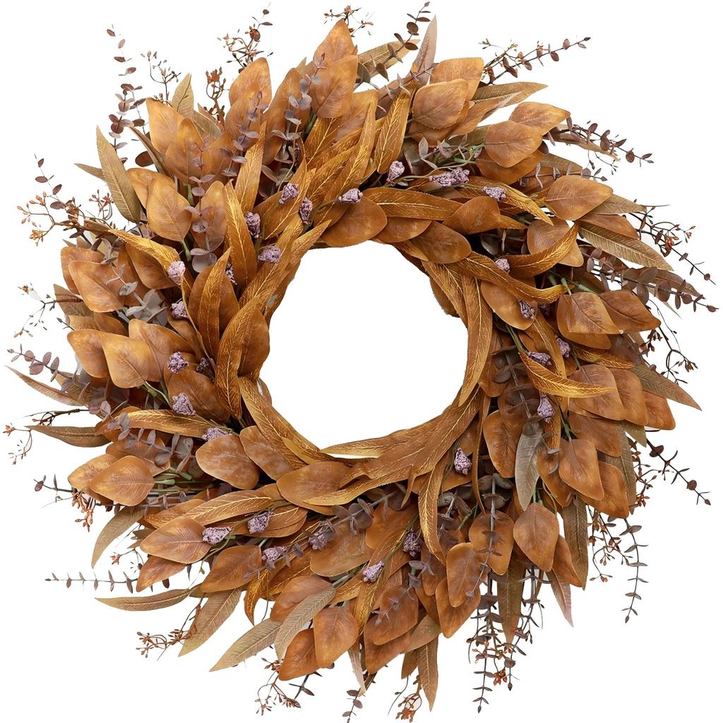 HalloweenAutumn Flower Wreaths, Pumpkin And Berry Door Hangings, HarvestFestival Rattan Rings