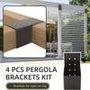 Durable Black Pergola Bracket Wall Mounted Durable Deck Railing Connector Metal Heavy Duty Pergola Accessories Outdoor