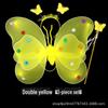 Children's Glow Angel Costume: Girl's Gauze Skirt with Flashing Wings and 20-Light Butterfly Design, 3-Piece Set.