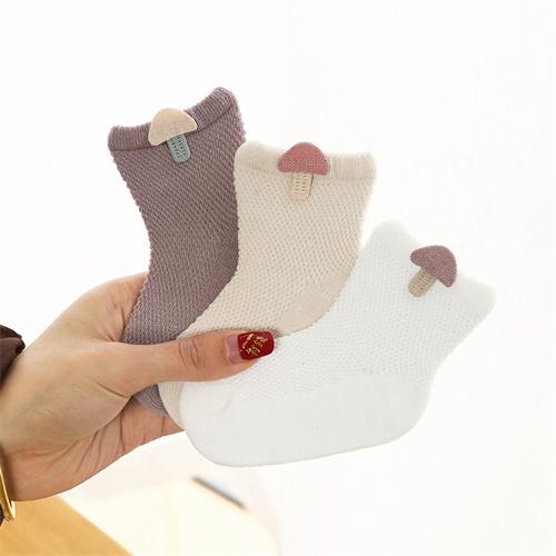 3 Paare/Set Baby Mädchen Jungen Socken Neugeborene Sommer Mesh Dünne Säuglingssocken für Mädchen Baumwolle Einfarbig Lässig Kleinkindsocke Alter für 0-5J