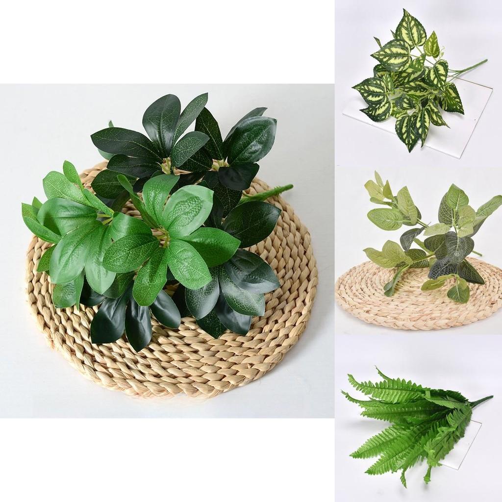 Plant Wall Fake Green Plants With Various Leaf Styles For Photography And Home Decoration