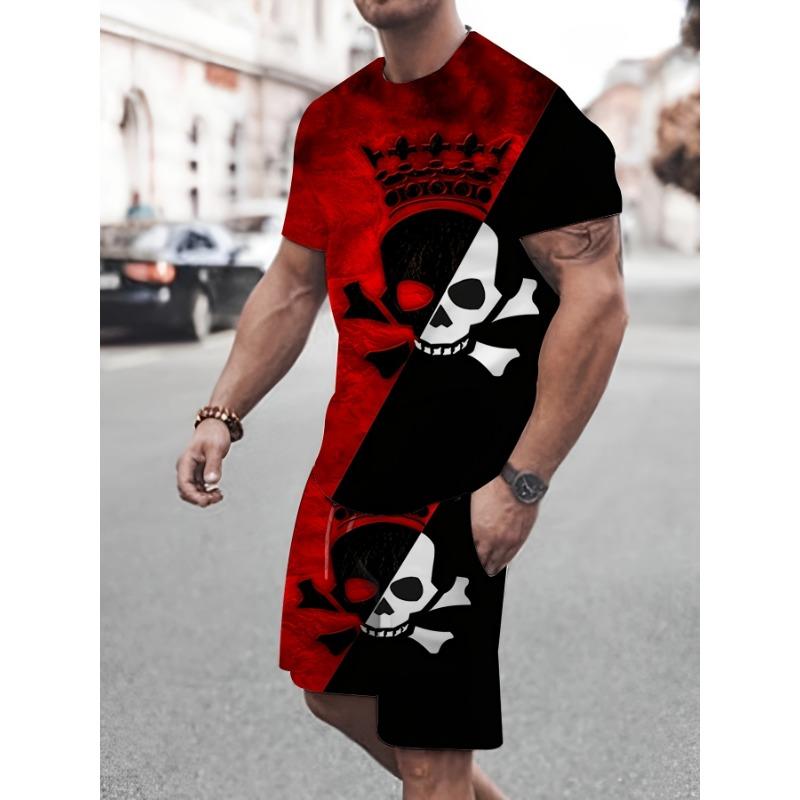 3D Lion Print Summer Everyday Casual Men's Short Sleeve Shorts Set Urban Street Men's Fashion T-shirt Outdoor Sports Men's Short