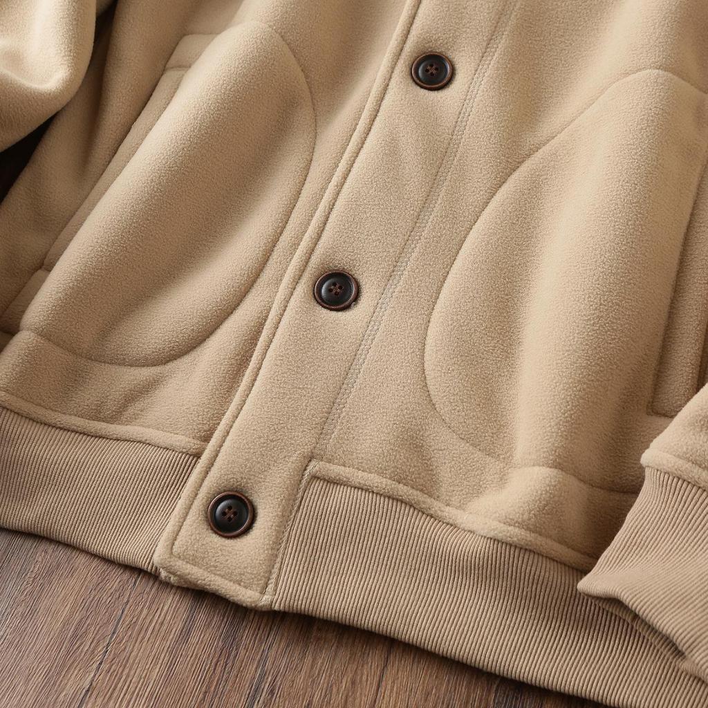 2026 New Style Double-Sided Fleece-Lined Baseball Jacket - Unisex Thickened Warm Outerwear for Autumn/Winter