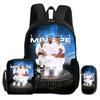 Backpack 3Pcs Set M-Mbappe Bookbag Football Star Shoulder Bag Pencil Bags Child Mochila Sports Schoolbag Kids Gift Rucksack