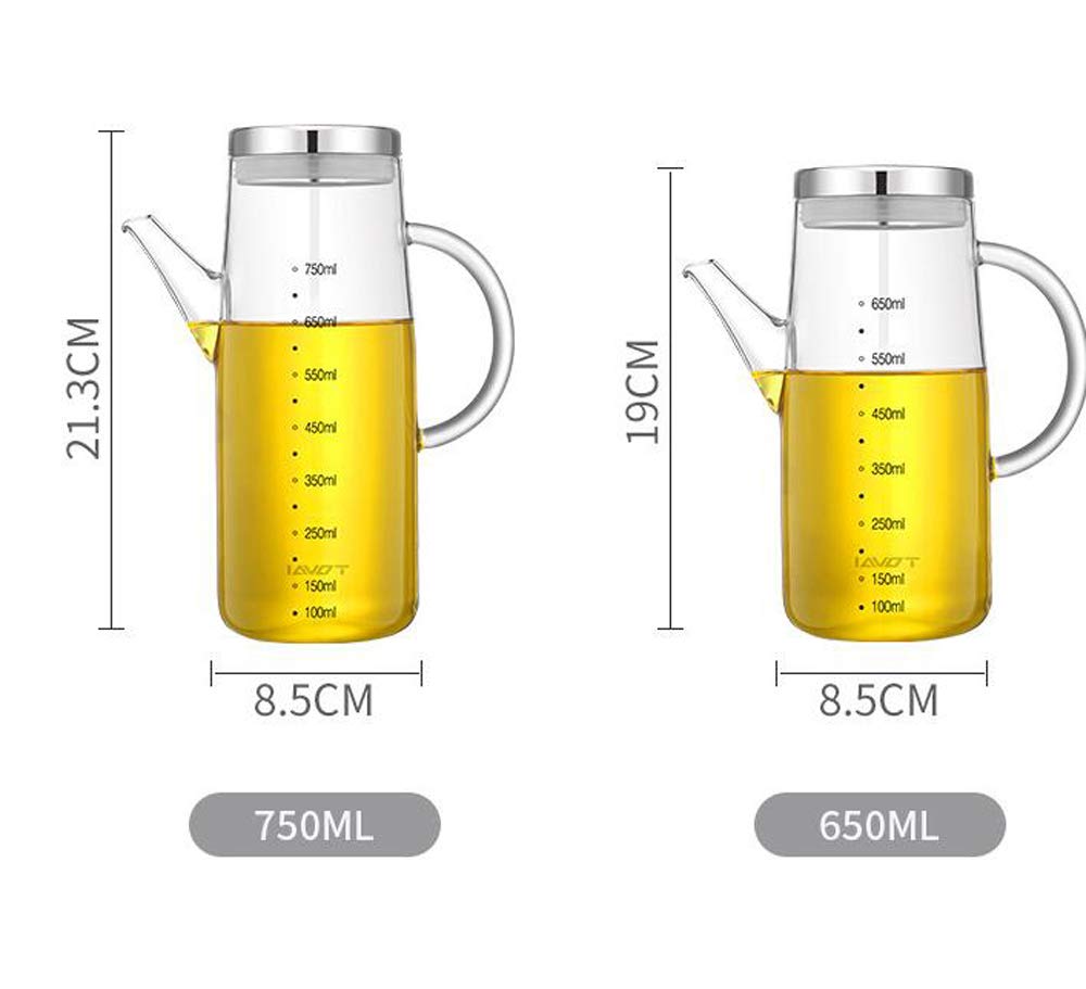 Ölflasche, Gewürzbehälter, Sojasaucenflasche, Essigflasche, Öldispenser, Glasmaterial, staubdicht, 750ml
