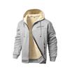 Autumn and Winter Jacket Men's Fleece Sweater Strip Zipper Hooded Casual Jacket