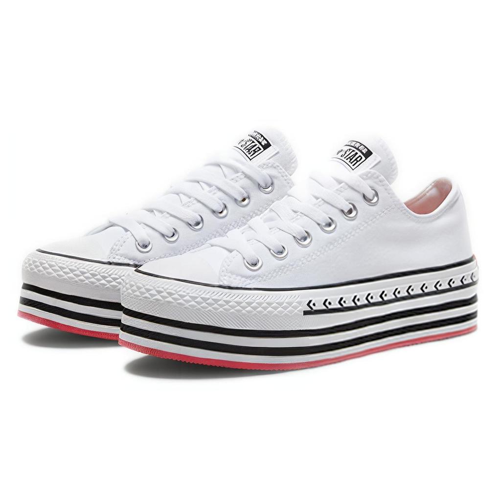 Chuck Taylor All Star Wmns Converse Platform Layer Low 'Logo Play - White' Donna 566762C