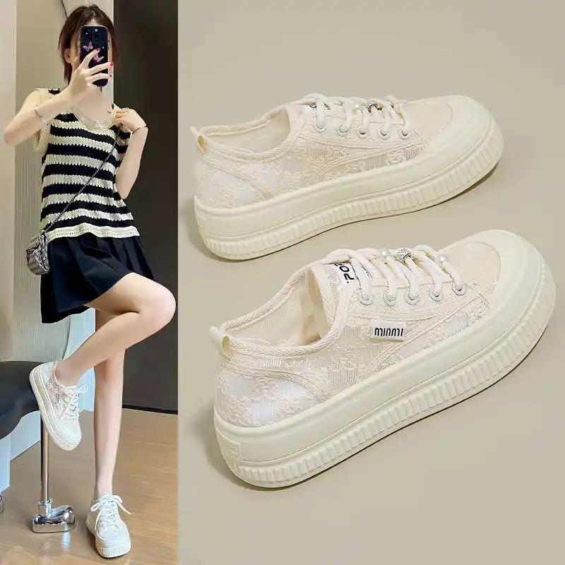 Fashion Big Sole Round Tip Original Brand Sneakers Woman Dress Small Heel Shoes Heeled Women's Shoes Sport 0 4yrs To 12yrs Holiday