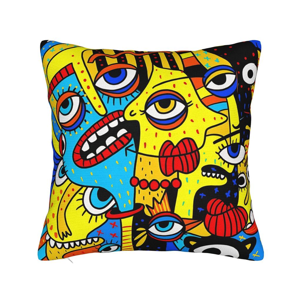 Picasso Funky Art Lady Hat Square Pillow Case Cushion Covers Custom Zippered Decorative Pillowcase For Sofa 40*40Cm