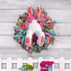 Easter Bunny Wreath Bunny Door Hanging Wreath 45×40 Cm Rabbit Ribbon Decoration Creative for Front Door Outdoor Decor