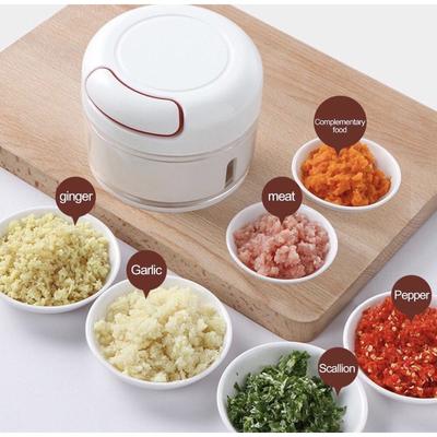 Hachoir à Ail Manuel Cuisine Mini Hachoir à Viande Multifonction Rotatif Coupe-Légumes Hachoir Mélangeur Presse-Ail en Acier Inoxydable