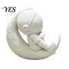 Moon Astronaut Figurine 3D Printed Figurine, Sitting on Crescent Spaceman Statue Statue, Desktop Decoration for Home Office Bookshelf