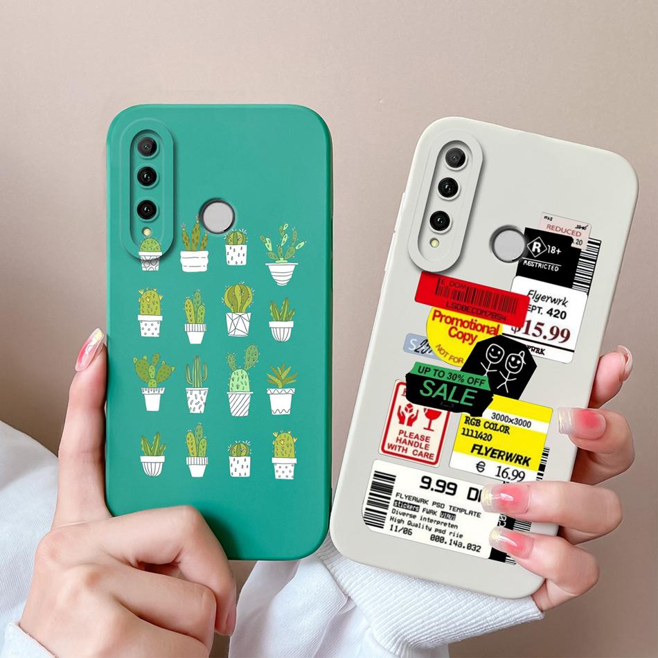 Cover For Honor 20i 20E 20 Lite Pro Case Bear Liquid Silicone Full Coverage Anti Drop Protectors For Honor 20Lite 20Pro Carcasa