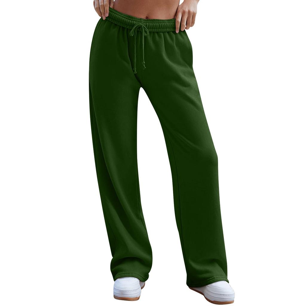 Pantalon de survêtement à jambes larges pour femmes, pantalon de survêtement ample à cordon de serrage à la mode