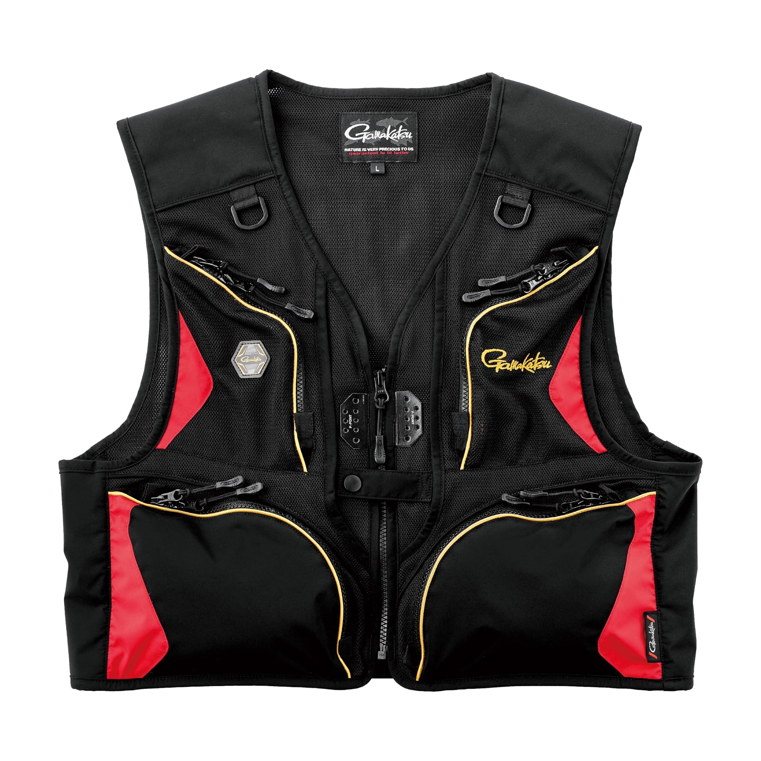 Gamakatsu All Mesh Vest, Black/Red, Size 3L, GM2333