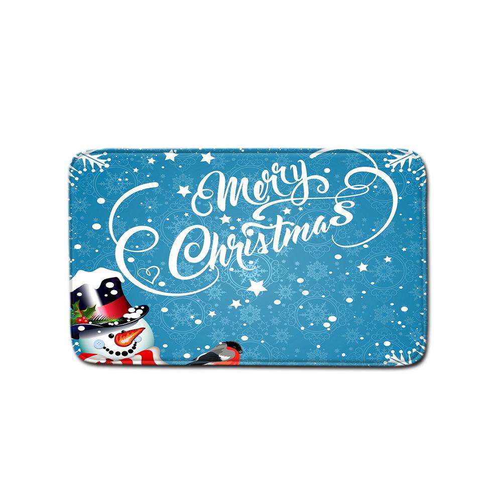 Christmas Shower Curtain Floor Mat Combination Four-Piece Set Bathroom Toilet Carpet Shower Room Mat Foot Mat