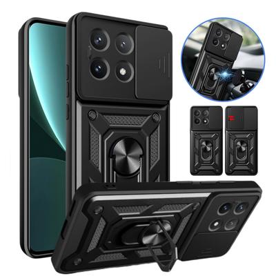 Pentru Xiaomi Poco X6 Pro 5G Carcasă glisantă pentru cameră Protector Armor Coque pentru PocoX6Pro Poko Little X6Pro X 6 Pro Magnet Holder Inel Husa