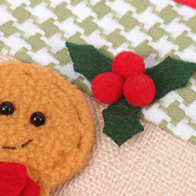 Gingerbread Man Handle Cover Holiday Handle Cover Refrigerator Door Cover Creative Christmas Decoration Supplies