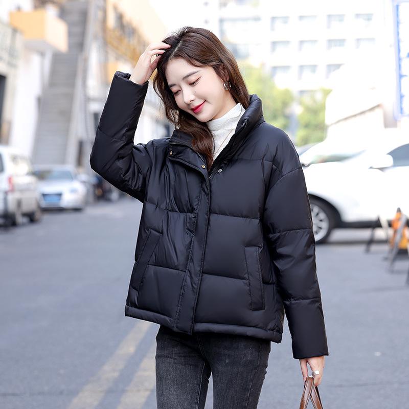 Down jacket women's short model new winter duck down thickened Korean version small stand-up collar bread jacket
