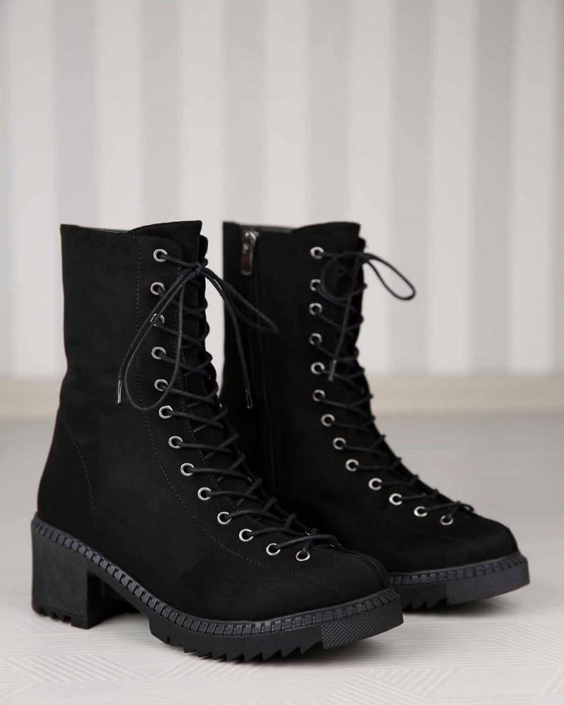 Botas de ante negro con cordones y cremallera Audric para mujer comprar a  buen precio — entrega gratuita, reseñas reales con fotos — Joom