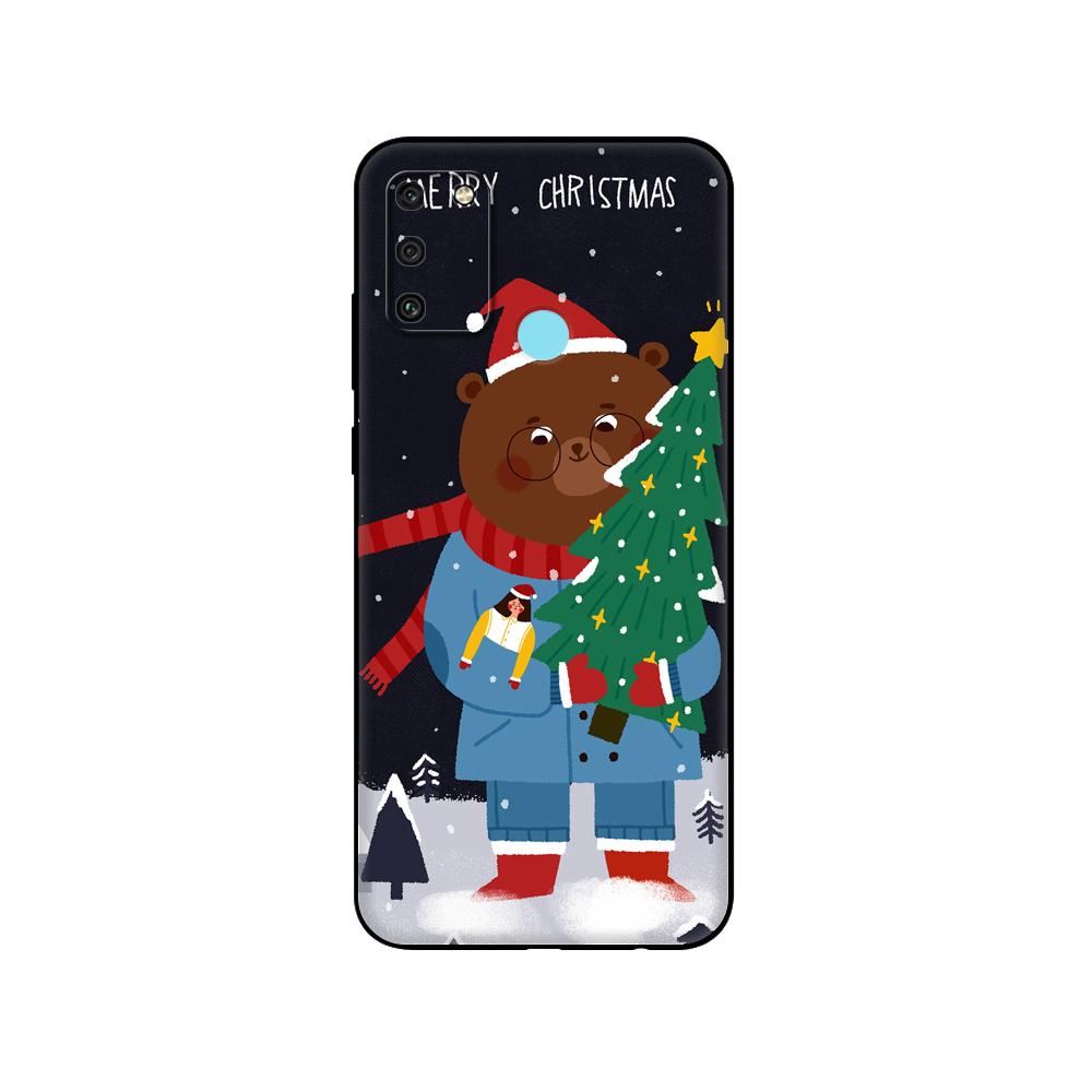 

Черный чехол из ТПУ для Huawei Honor 8a Prime 8s Prime 9 Lite honor 9A 9C 9X Premium 9x Pro 9S Счастливого Рождества Снеговик Новый год honor 8A