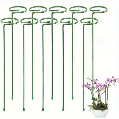 10 ks Zahradní podpůrný kolík Kroužek Kovové zahradní podpěry rostlin Držák keřů pro jednu stonku pro rostliny Růže Květiny Zelenina Popínavá rostlina