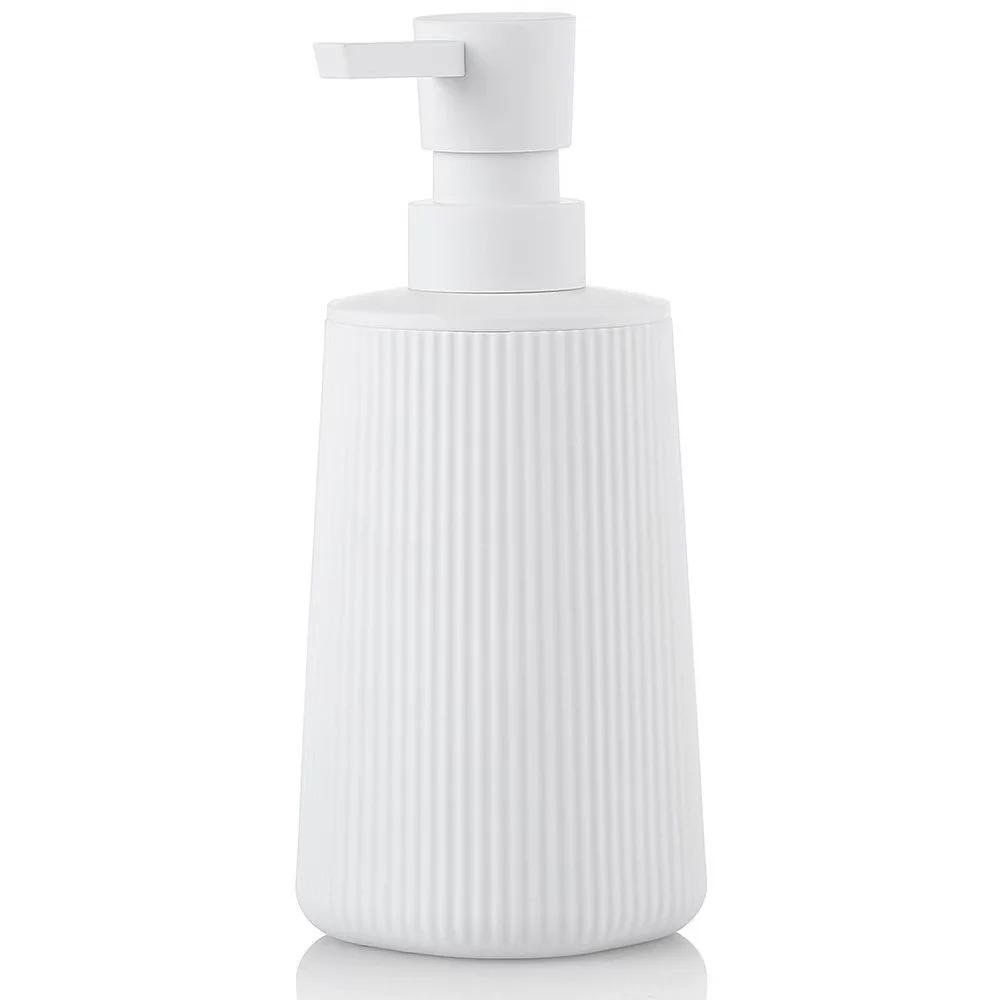Modern Ribbed Handwash Container 380ml Capacity Soap Lotion Bottle Bathroom Use