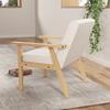Upholstered Armchair with Armrests, Dining Chair In Linen Look, Solid Wood Frame, 64 X 70 X 72 Cm, Cream