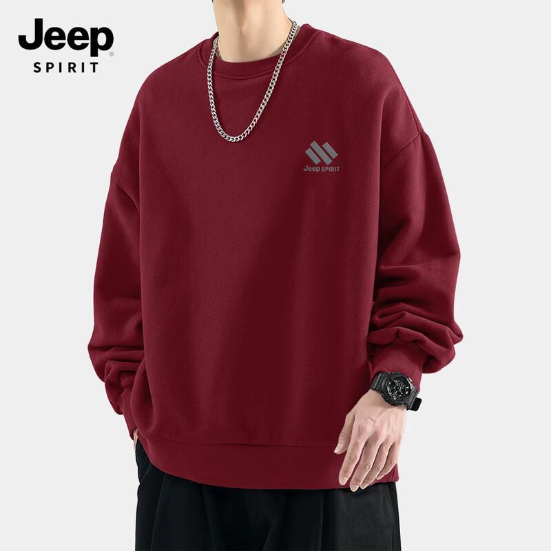 JEEP SPIRIT Men's Winter Fleece Lined Round Neck Sweatshirt