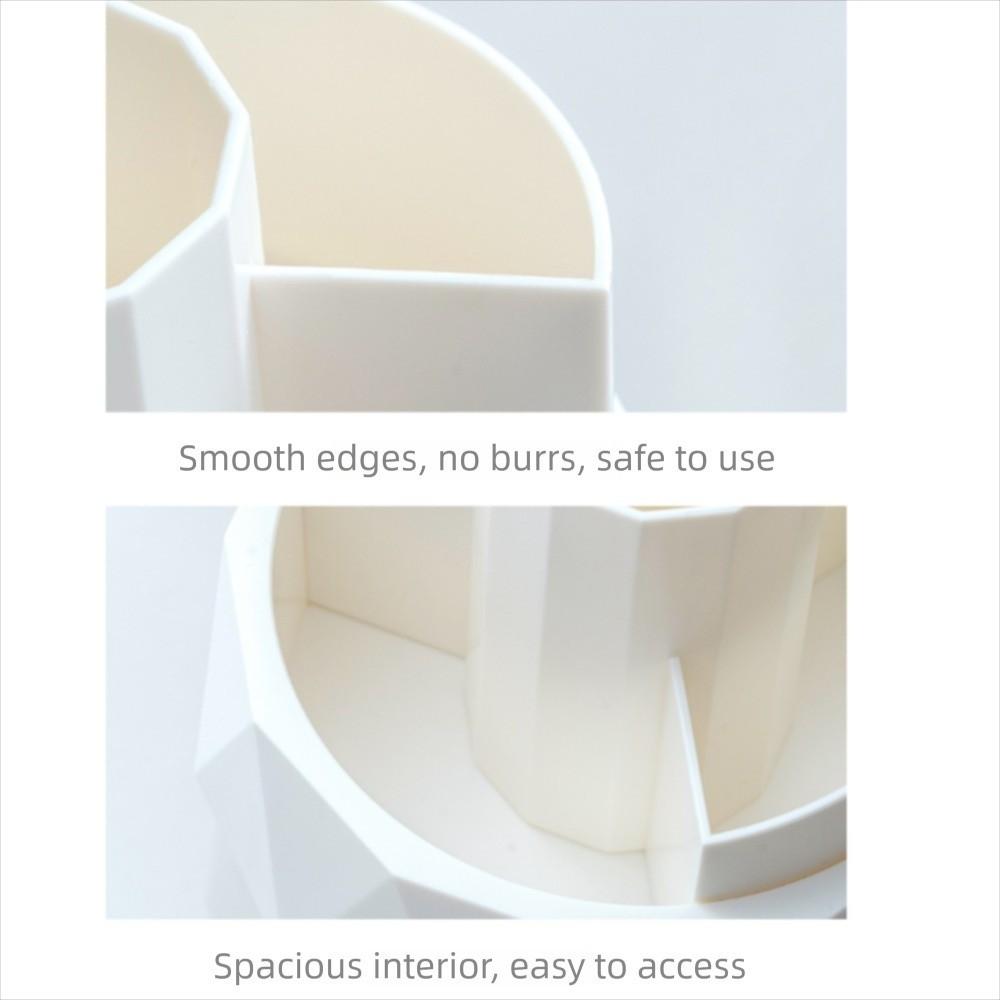 Pen Stand 360° Rotating Pen Holder 4-Grid Makeup Brush Organizer Pencil Storage Box  Home