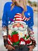 Cartoon Christmas Deer T-shirt moda donna manica lunga Autunno Inverno Street Hip Hop Pullover Top girocollo T-shirt natalizie