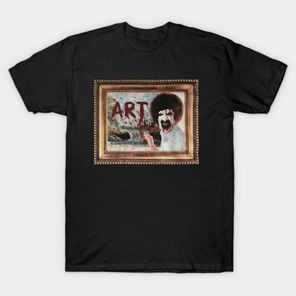 

Men Black Print T-shirt Clown Bob Halloween 90S Scary Movie Horror No-Cut Transfer Paper Print Cotton Tshirt S чёрный
