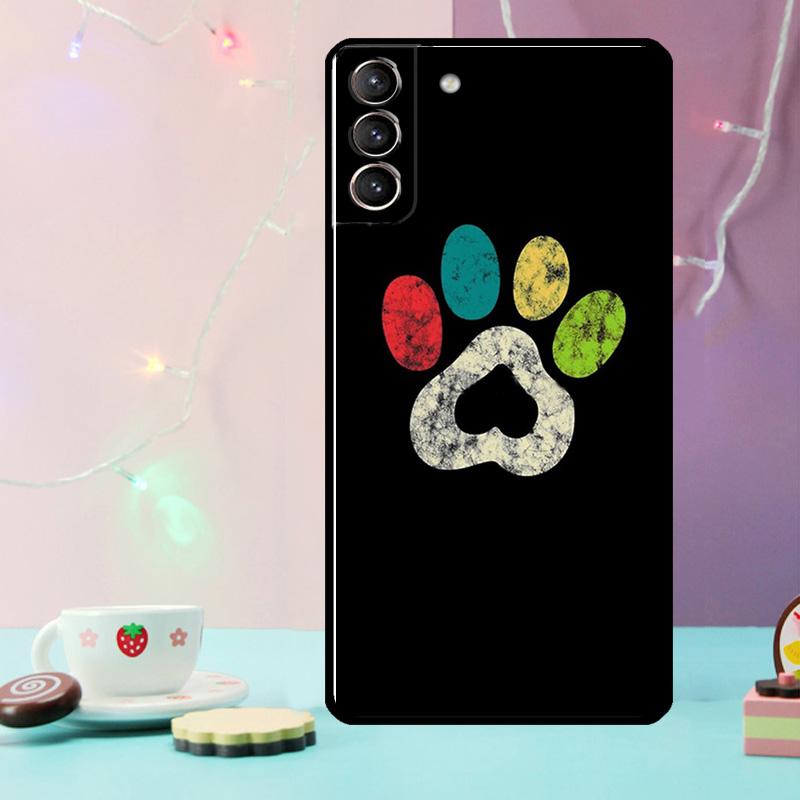 Dog foot Paw Colorful Pattern Phone Case For Samsung Galaxy S25 Ultra S20 S21 S22 S23 S24 Ultra Plus S9 S10 S25 FE Cover
