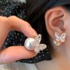 2026 New Butterfly Pearl Earrings with Two Way To Wear Fashion Light Luxury Elegant Unique Women Ear Rings for Women Jewelry