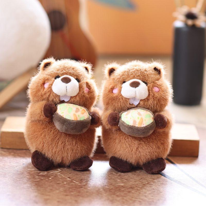 Plush Toy Groundhog Cartoon Animal Doll Keychain Backpack Pendant Holiday Gift