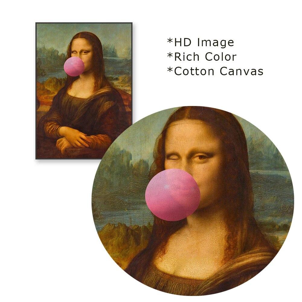 Portret de epocă pictură în ulei imprimare poster pictură în ulei moody renascentist imprimeuri de artă amuzant Mona Lisa pânză pictură decor cameră