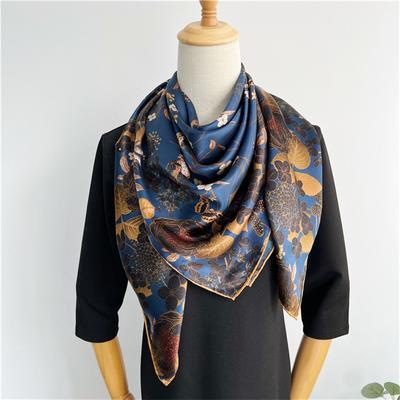 Štvorcová hodvábna šatka 110*110 cm Dámska móda Potlačená šatka na krk Kancelársky Opasok do vlasov Folar Vreckovka Dámska Vreckovka Šatka Šatka