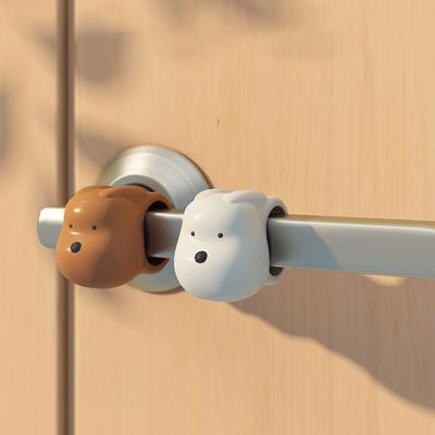 Animal Door Handle Stopper Wall Protector Silicone Door Lever Stop Wall Bumper Noise Reduction Home Office Door Mount Anti-collision Pad
