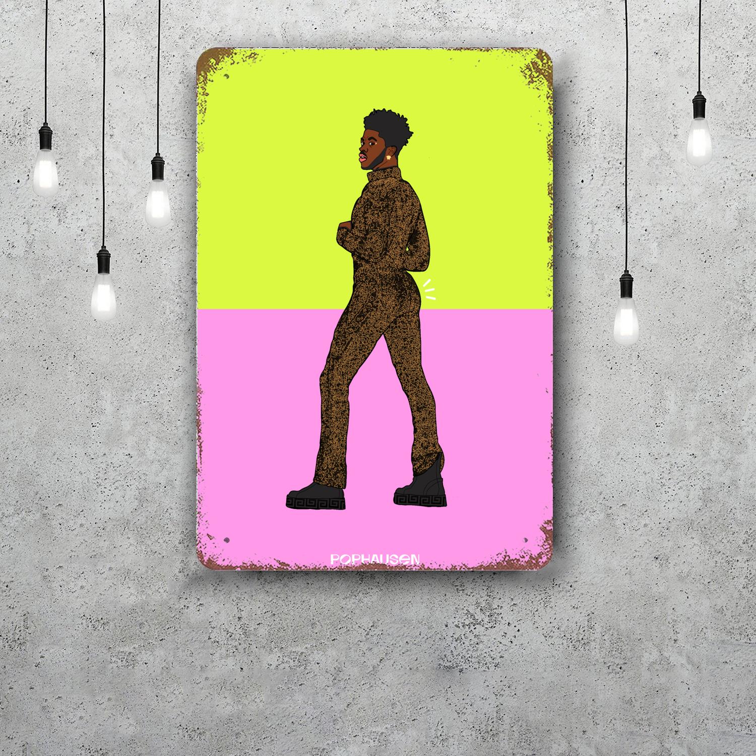 

lil nas x Funny Bar Metal Sign Retro Plaque Vintage Sign Alcohol Drinker Pub Club Man Cave Kitchen Wall Decoration 20x30cm（7.8x11.8inch）