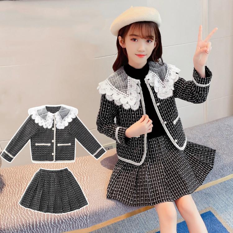 Spring Childrens Girls Autumn Set Collar Sets Spring Skirt