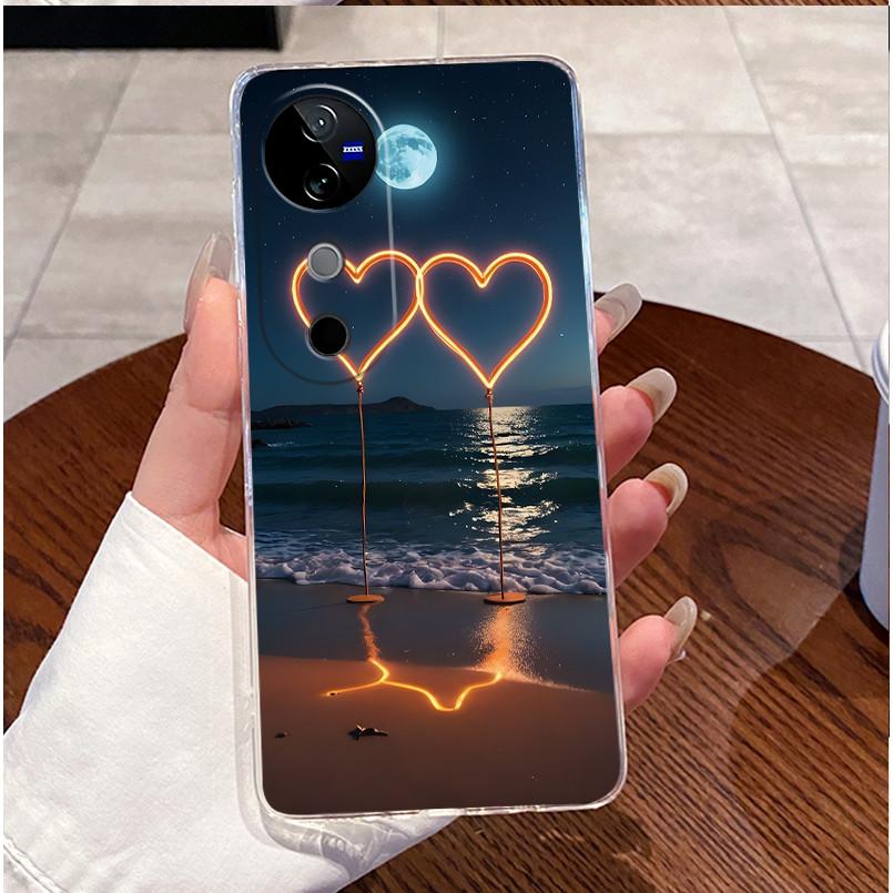 Case For VIVO V40 5G Back Cover VIVO V40 Pro 5G Cute Love Cat Rabbit Funny Cartoons Casing Ultra Thin Clear Soft TPU Phone Case
