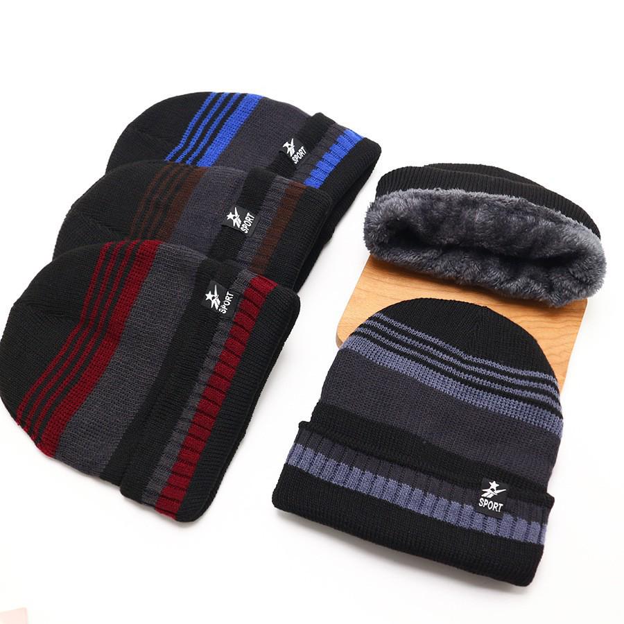 

Мужская модная шерстяная шапка в корейском стиле с флисовой подкладкой - Теплая и толстая для осени/зимы One Size