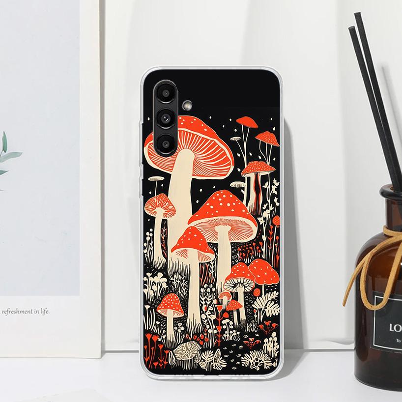 Colorful Mushroom Phone Case For Samsung Galaxy A17 A37 A57 A16 A26 A36 A56 A15 A25 A35 A55 A14 A24 A34 A54 A13 A23 A33 A53 A07