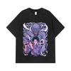 275 GSM Washed T-shirts 100% Cotton Jujutsu Kaisen V52 Yuta Print Unisex Heavy Cotton T Shirt