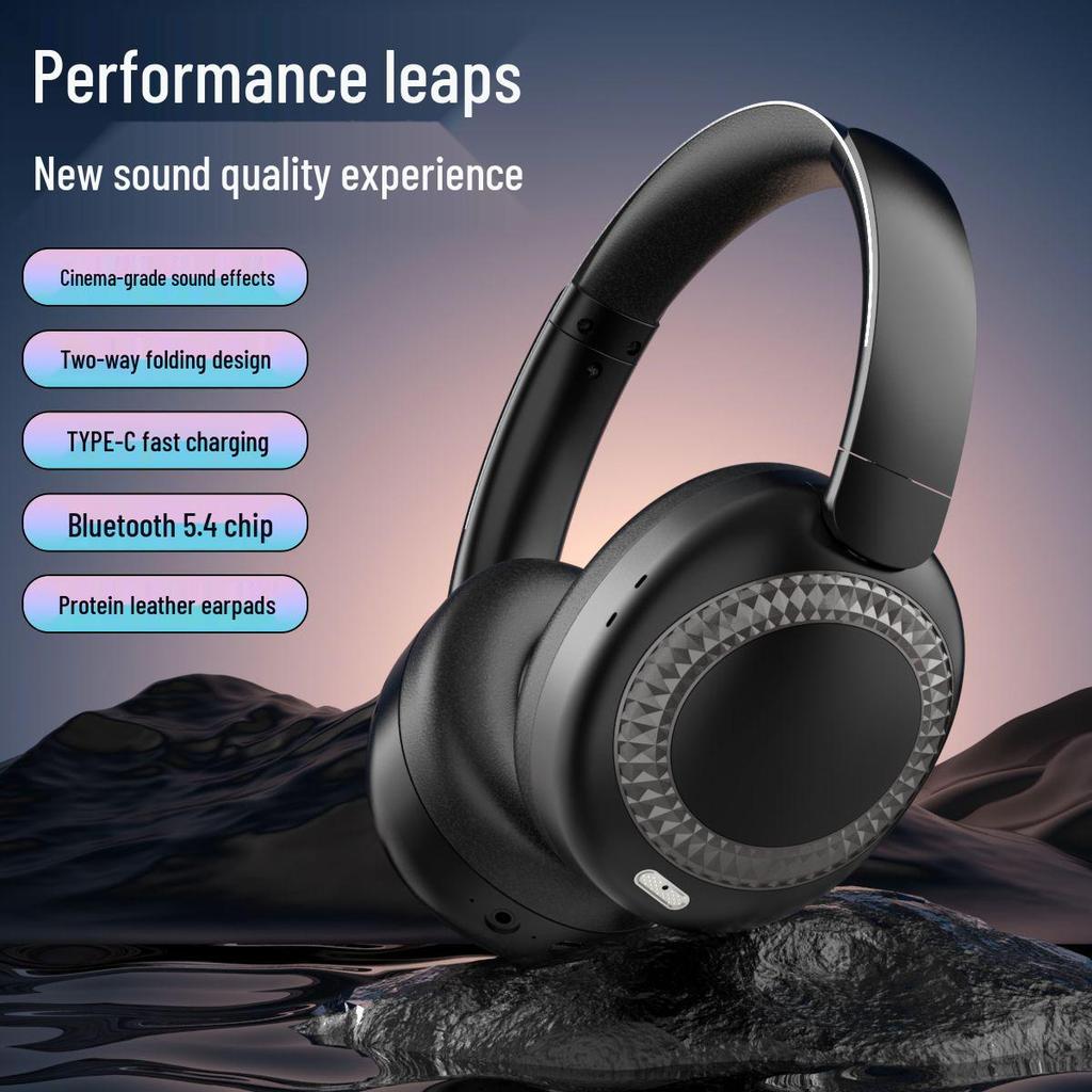 New Bluetooth Over-Ear Headset: Foldable, Rotating Design with Soft Large Earcups