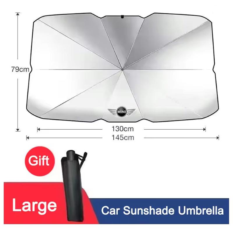 Car Logo Sunshade Umbrella Interior Interior Protection Retractable For BMW Mini Cooper R50 R53 R55 R56 R60 R61 F54 F55 F56