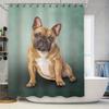 Adorable French Bulldog Print Shower Curtain Set Waterproof Bath Decor for Home Decoration