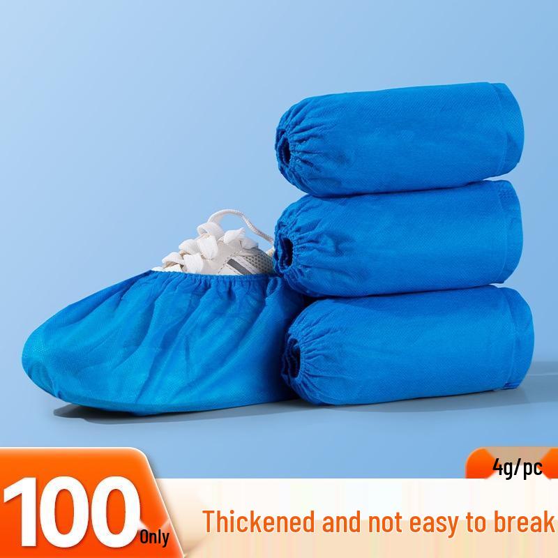 JOYUKE Утолщенные одноразовые синие нетканые чехлы для обуви (100 штук)