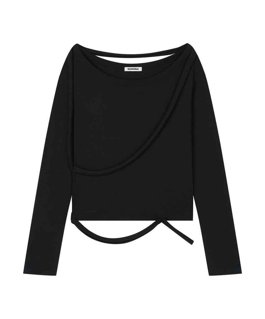 Saendeulig Strap Wide Neck T_Black